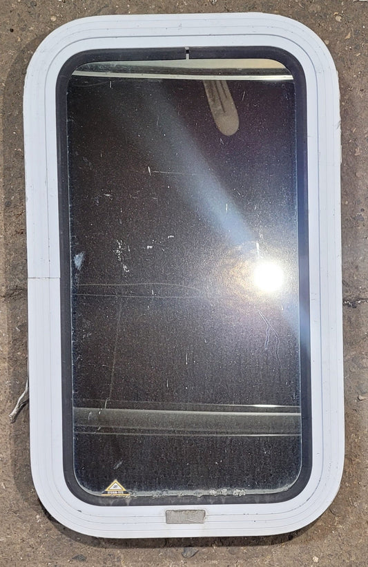 Used White Radius Non Opening Window : 13 1/2 W x 23 1/2 H x 1 7/8 D