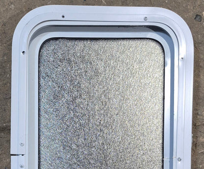 Used White Radius Non Opening Window : 13 1/2 W x 23 1/2 H x 1 7/8 D