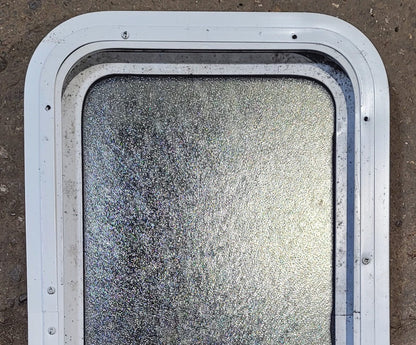 Used White Radius Non Opening Window : 13 1/2 W x 23 1/2 H x 1 7/8 D