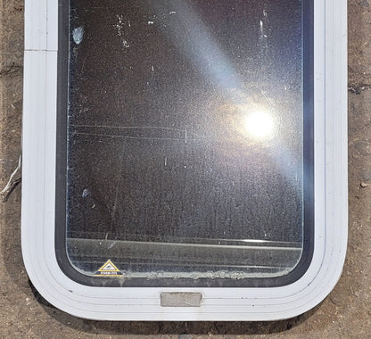 Used White Radius Non Opening Window : 13 1/2 W x 23 1/2 H x 1 7/8 D