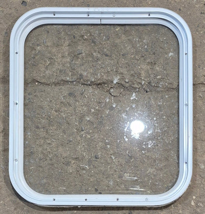 Used White Radius Non Opening Window : 19 1/2 W x 21 1/2 H x 1 D