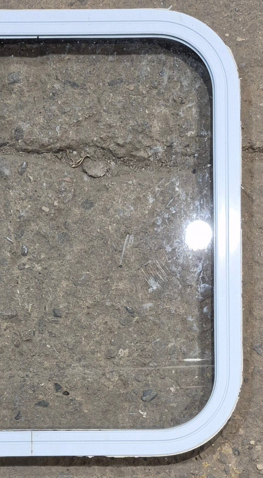 Used White Radius Non Opening Window : 19 1/2 W x 21 1/2 H x 1 D