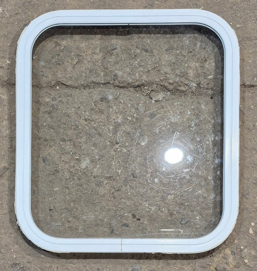 Used White Radius Non Opening Window : 19 1/2 W x 21 1/2 H x 1 D
