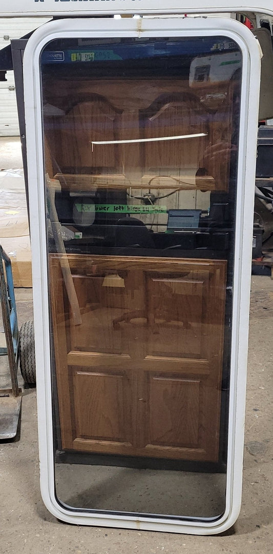 Used White Radius Non-Opening Window : 21 3/4 H X 54 1/2 W X 2 D