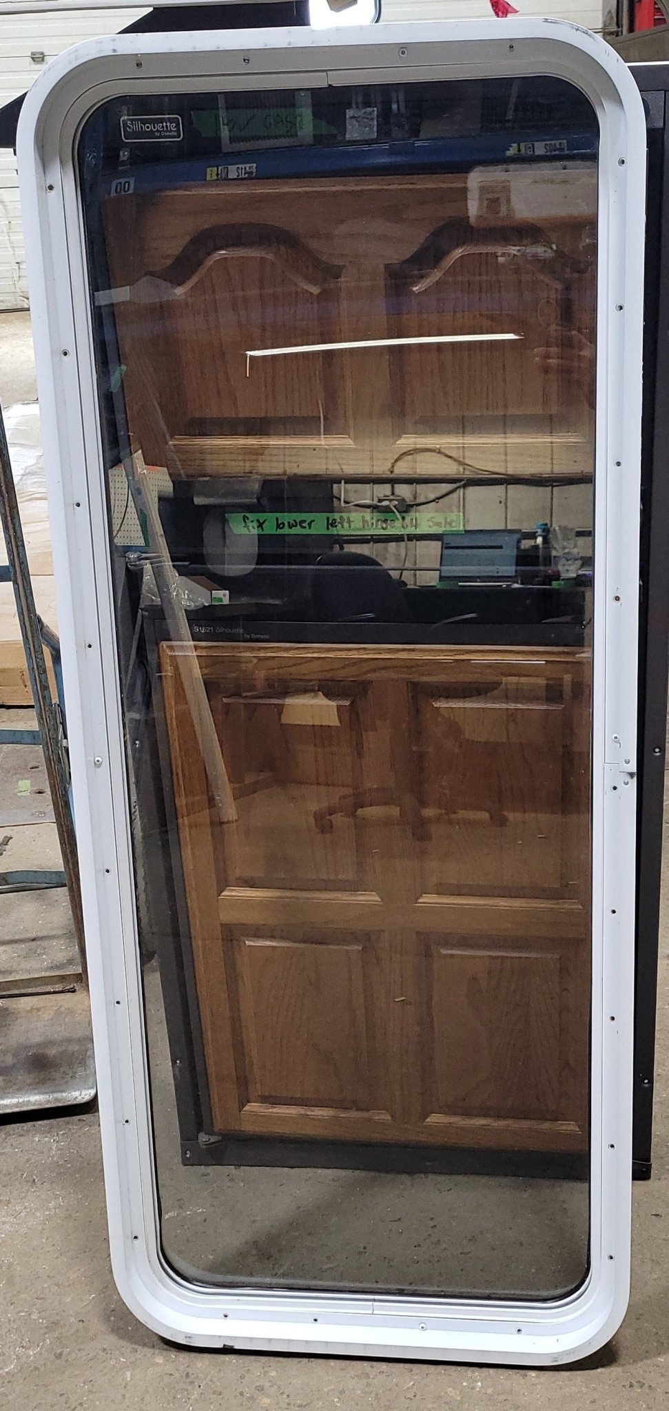 Used White Radius Non-Opening Window : 21 3/4 H X 54 1/2 W X 2 D