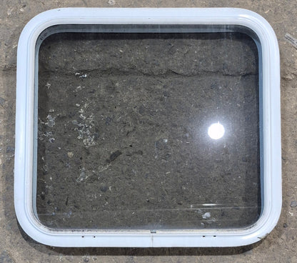 Used White Radius Non Opening Window : 23 1/2 W x 21 1/4 H x 1 7/8 D
