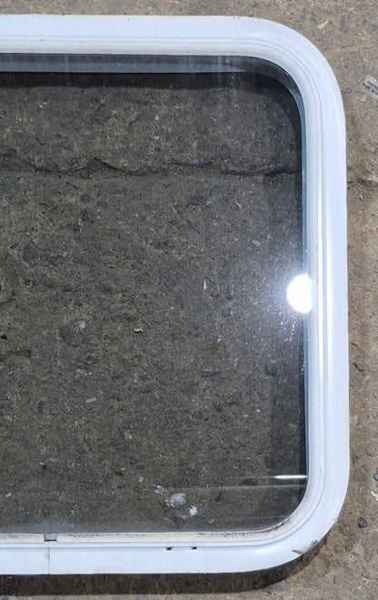 Used White Radius Non Opening Window : 23 1/2 W x 21 1/4 H x 1 7/8 D