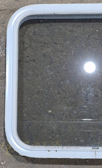 Used White Radius Non Opening Window : 23 1/2 W x 21 1/4 H x 1 7/8 D