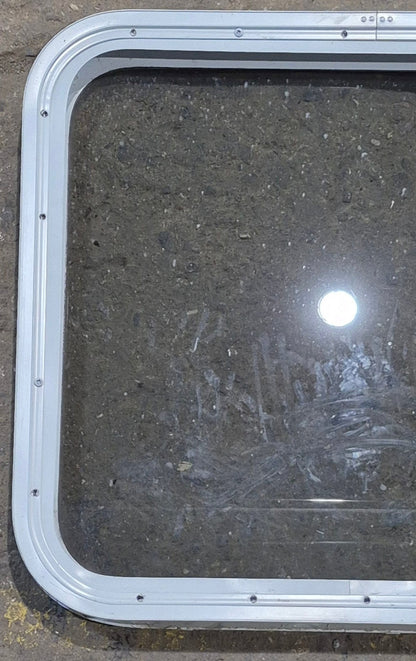 Used White Radius Non Opening Window : 23 1/2 W x 21 1/4 H x 1 7/8 D