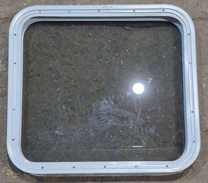 Used White Radius Non Opening Window : 23 1/2 W x 21 1/4 H x 1 7/8 D