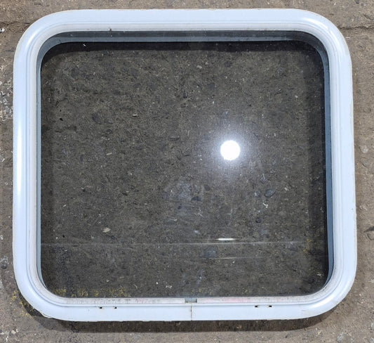 Used White Radius Non Opening Window : 23 1/2 W x 21 1/4 H x 1 7/8 D