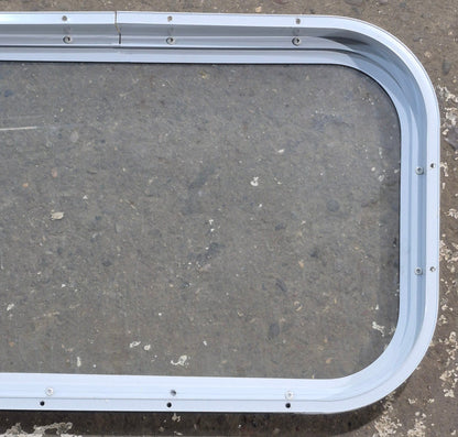 Used White Radius Non Opening Window : 23 3/4 W x 13 3/4 H x 1 7/8 D