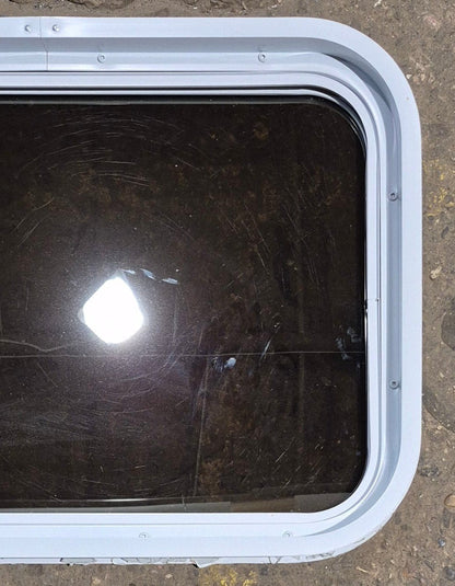 Used White Radius Non Opening Window : 24 1/4 W x 16 3/4 H x 1 7/8 D