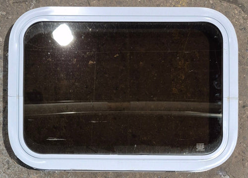 Used White Radius Non Opening Window : 24 1/4 W x 16 3/4 H x 1 7/8 D