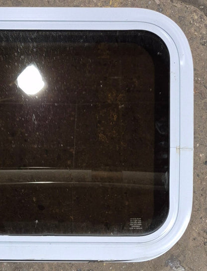Used White Radius Non Opening Window : 24 1/4 W x 16 3/4 H x 1 7/8 D