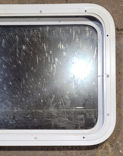Used White Radius Non Opening Window : 24 W x 16 1/2 H x 1 7/8 D
