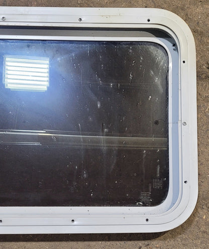 Used White Radius Non Opening Window : 24 W x 16 1/2 H x 1 7/8 D