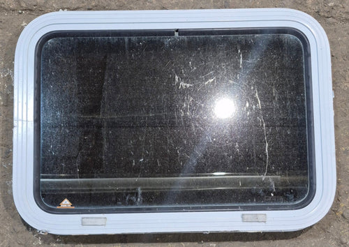 Used White Radius Non Opening Window : 24 W x 16 1/2 H x 1 7/8 D