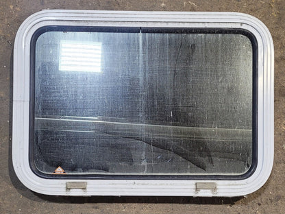 Used White Radius Non Opening Window : 24 W x 16 1/2 H x 1 7/8 D