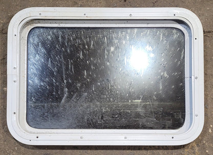 Used White Radius Non Opening Window : 24 W x 16 1/2 H x 1 7/8 D