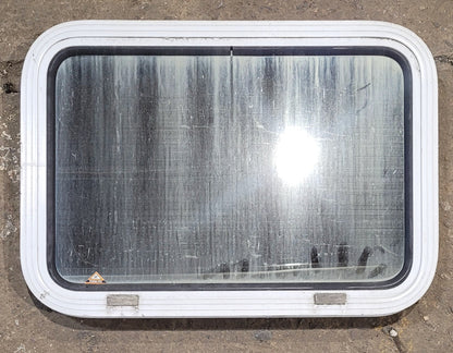 Used White Radius Non Opening Window : 24 W x 16 1/2 H x 1 7/8 D