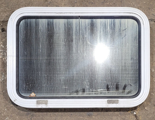 Used White Radius Non Opening Window : 24 W x 16 1/2 H x 1 7/8 D