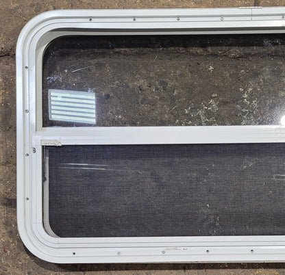 Used White Radius Non Opening Window : 35 1/2 W x 11 1/2 H x 1 7/8 D