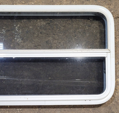 Used White Radius Non Opening Window : 35 1/2 W x 11 1/2 H x 1 7/8 D