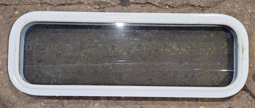 Used White Radius Non Opening Window : 35 1/2 W x 11 1/2 H x 1 7/8 D