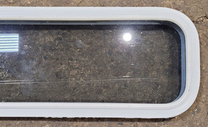 Used White Radius Non Opening Window : 35 1/2 W x 11 1/2 H x 1 7/8 D