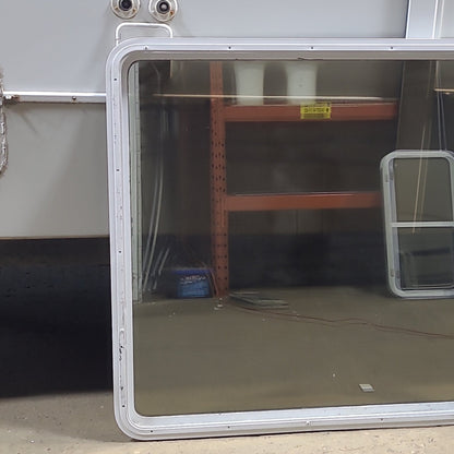Used White Radius Non Opening Window : 41 1/2 W x 42 1/4 H x 1 7/8 D