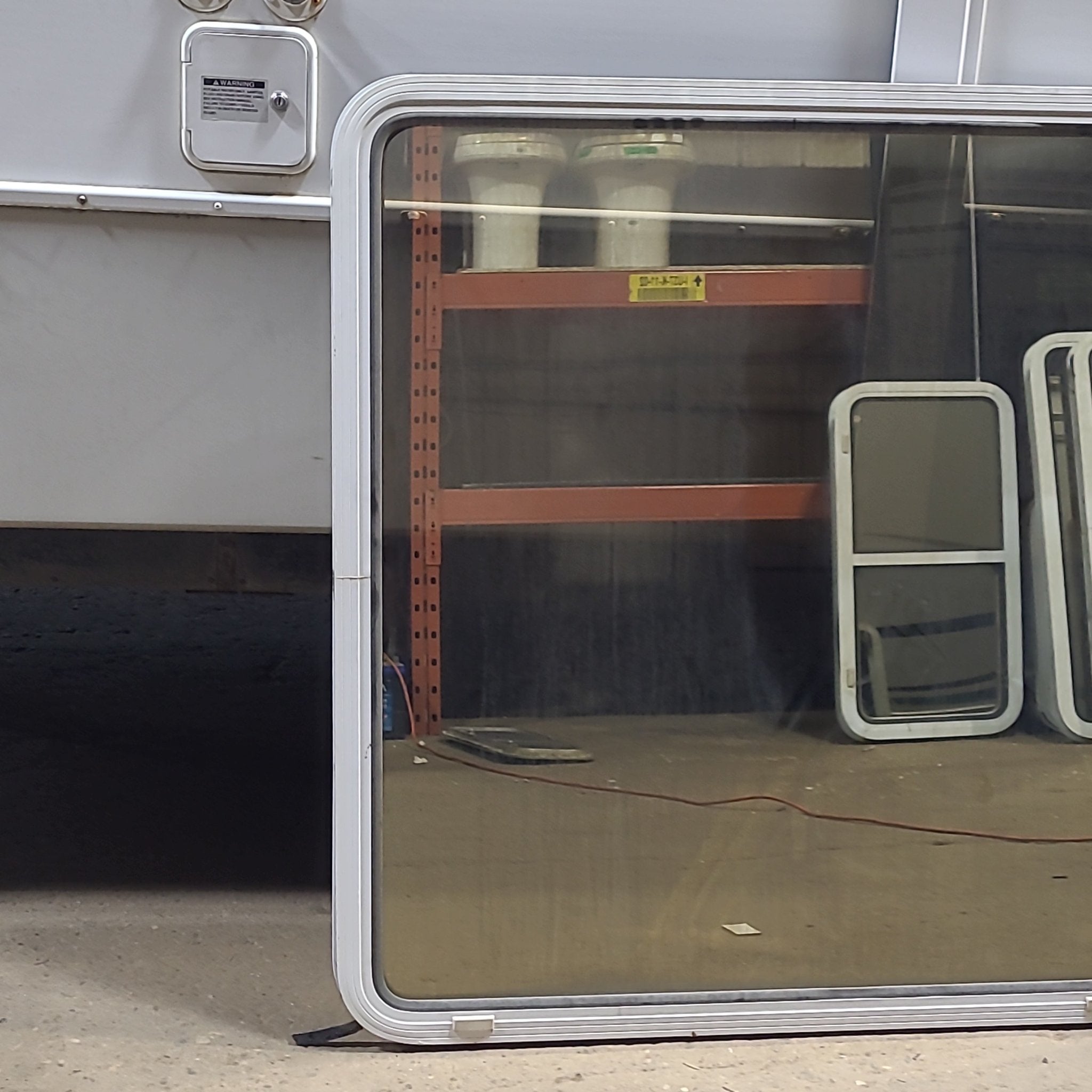 Used White Radius Non Opening Window : 41 1/2 W x 42 1/4 H x 1 7/8 D