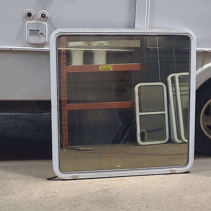 Used White Radius Non Opening Window : 41 1/2 W x 42 1/4 H x 1 7/8 D