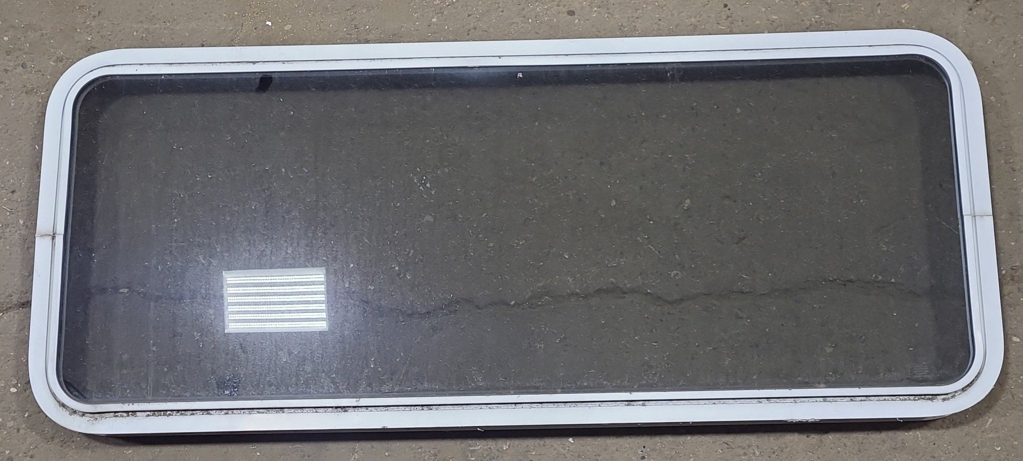 Used White Radius Non Opening Window : 54 1/4 W x 21 3/4 H x 1 7/8 D