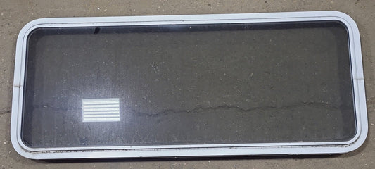 Used White Radius Non Opening Window : 54 1/4 W x 21 3/4 H x 1 7/8 D