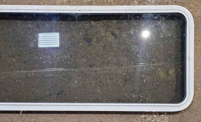 Used White Radius Non Opening Window : 54 1/4 W x 21 3/4 H x 1 7/8 D
