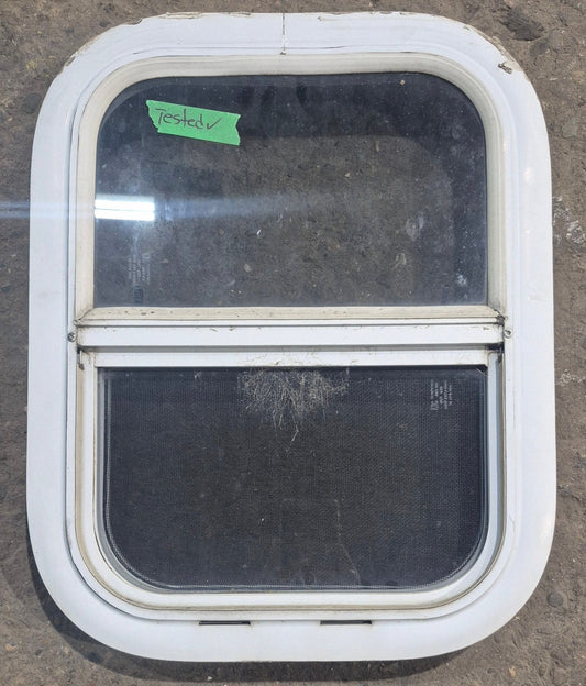 Used White Radius Opening Window : 14 1/4 W x 17 1/4 H x 1 7/8 D