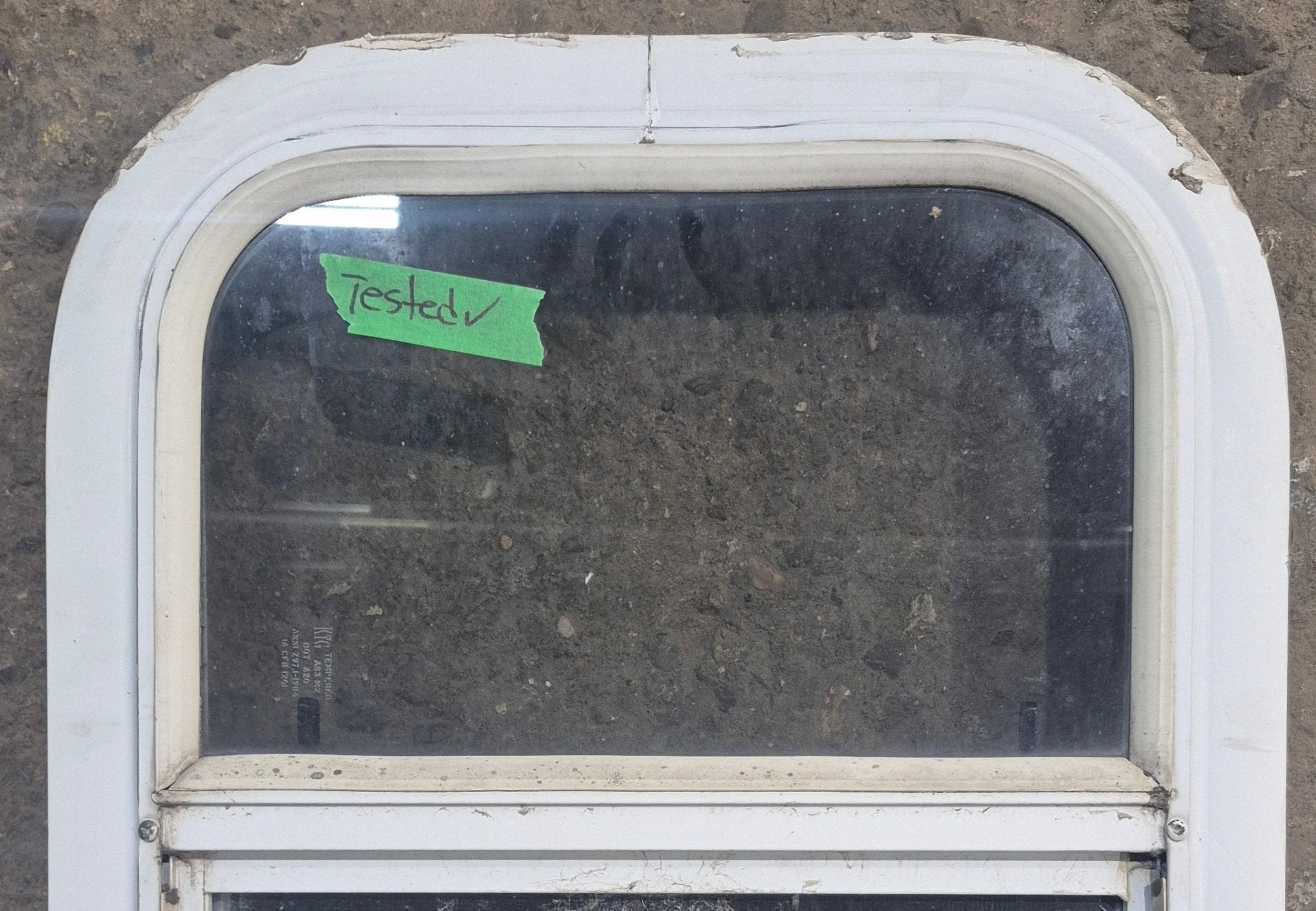 Used White Radius Opening Window : 14 1/4 W x 17 1/4 H x 1 7/8 D
