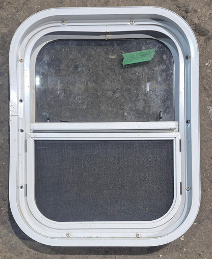 Used White Radius Opening Window : 14 1/4 W x 17 1/4 H x 1 7/8 D