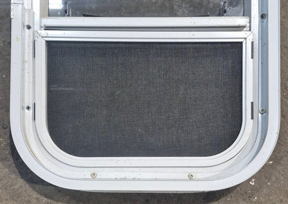 Used White Radius Opening Window : 14 1/4 W x 17 1/4 H x 1 7/8 D