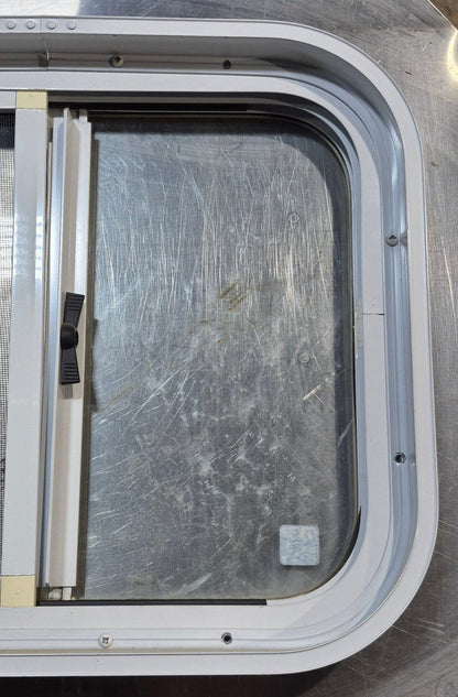 Used White Radius Opening Window : 17 1/2 W x 14 1/2 H x 1 7/8 D