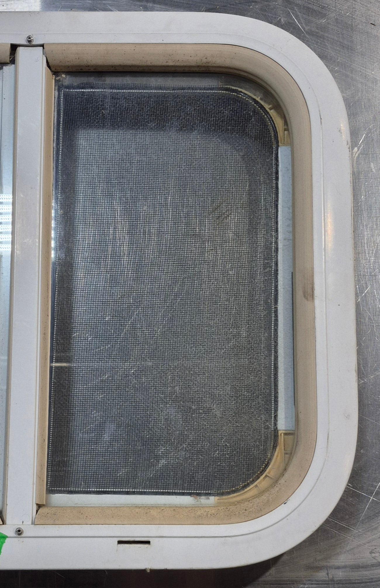 Used White Radius Opening Window : 17 1/2 W x 14 1/2 H x 1 7/8 D