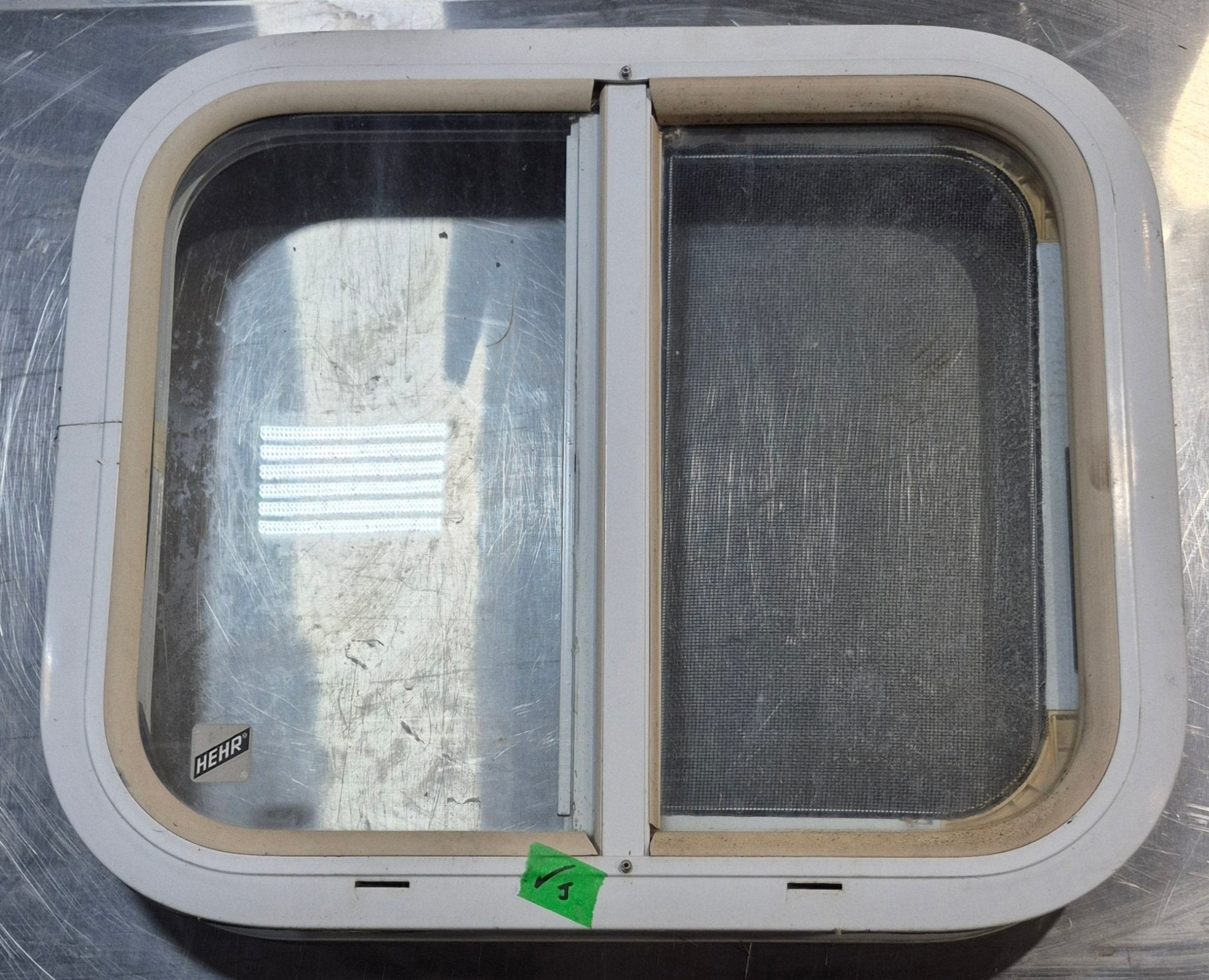 Used White Radius Opening Window : 17 1/2 W x 14 1/2 H x 1 7/8 D
