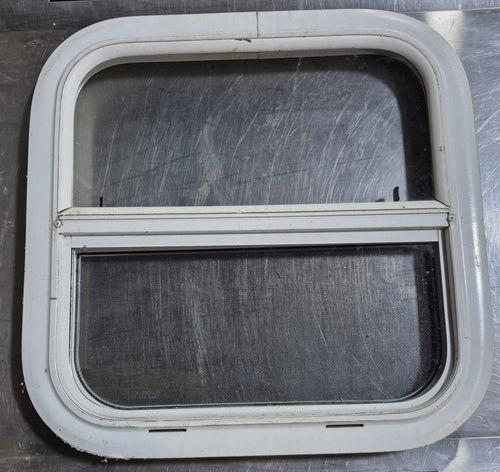 Used White Radius Opening Window : 17 1/2 W x 17 1/2 H x 1 1/8 D