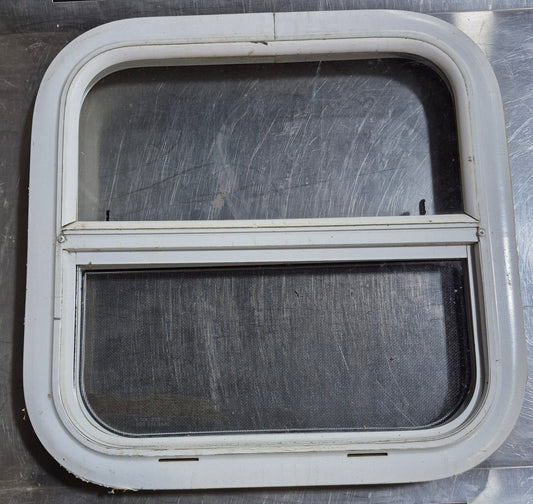 Used White Radius Opening Window : 17 1/2 W x 17 1/2 H x 1 1/8 D
