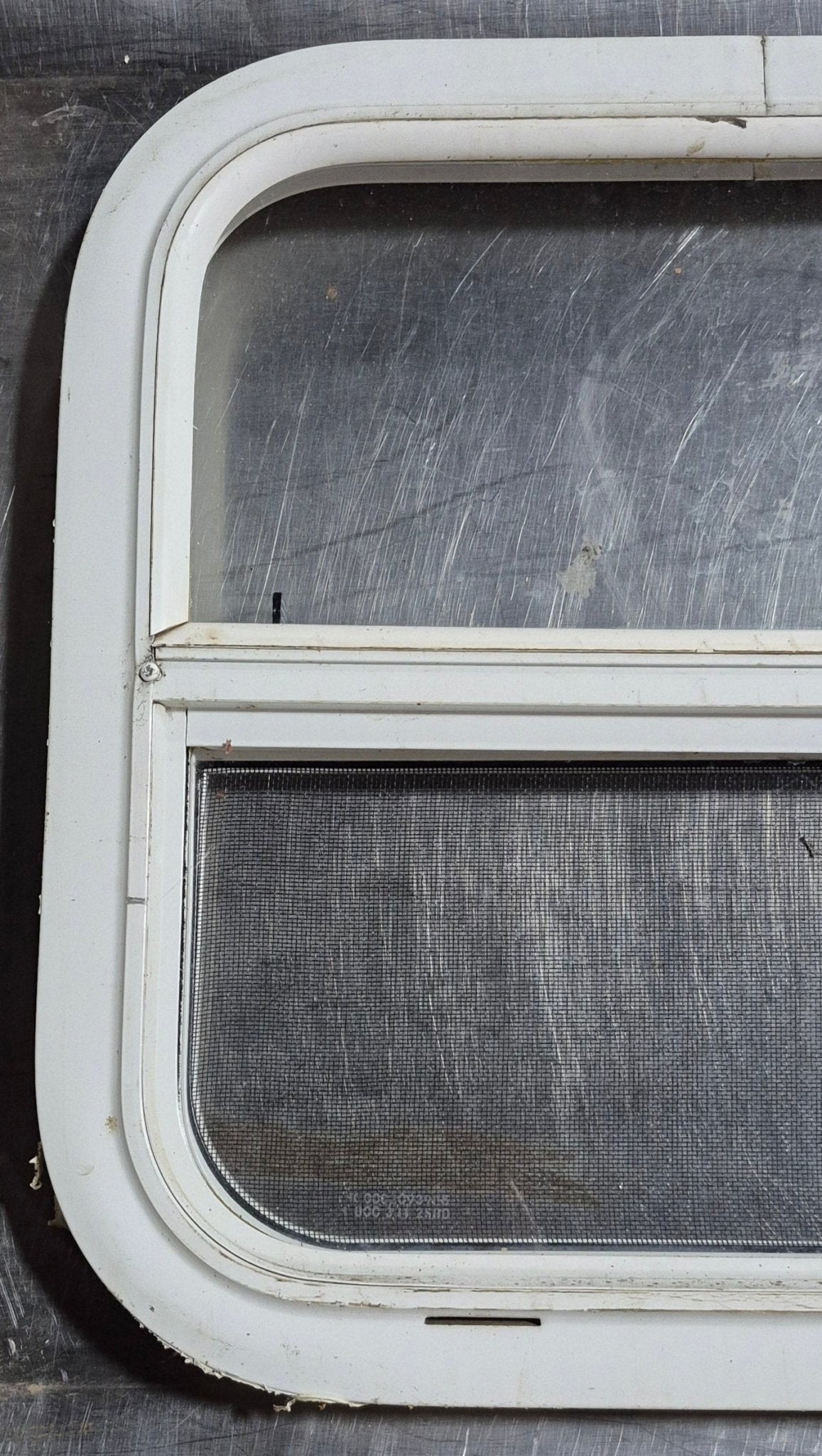 Used White Radius Opening Window : 17 1/2 W x 17 1/2 H x 1 1/8 D