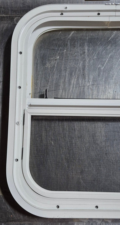 Used White Radius Opening Window : 17 1/2 W x 17 1/2 H x 1 1/8 D