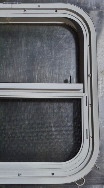 Used White Radius Opening Window : 17 1/2 W x 17 1/2 H x 1 1/8 D