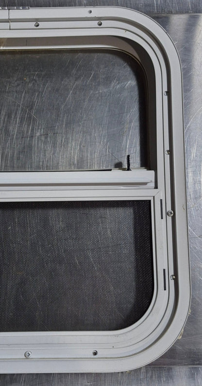Used White Radius Opening Window : 17 1/2 W x 17 1/2 H x 1 1/8 D