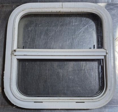 Used White Radius Opening Window : 17 1/2 W x 17 1/2 H x 1 1/8 D